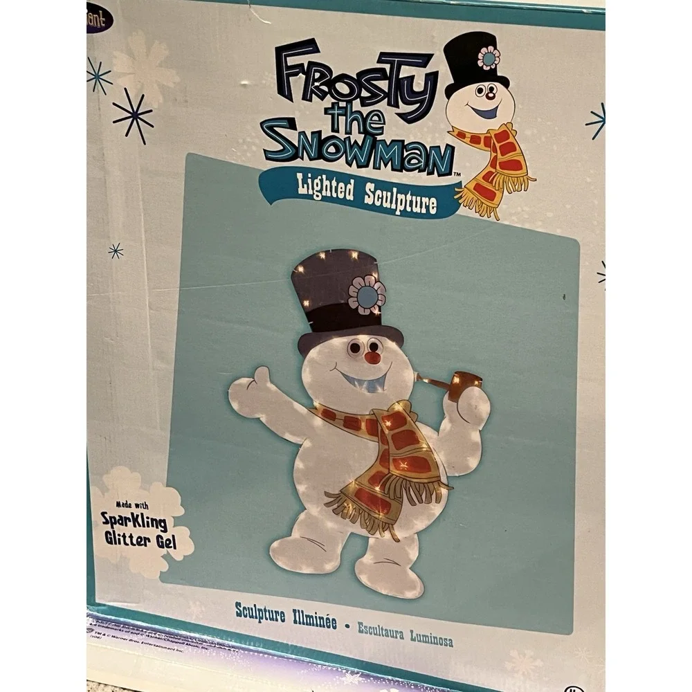 Vintage Frosty the Snowman Lighted Sculpture Christmas Lights Holiday Decoration
